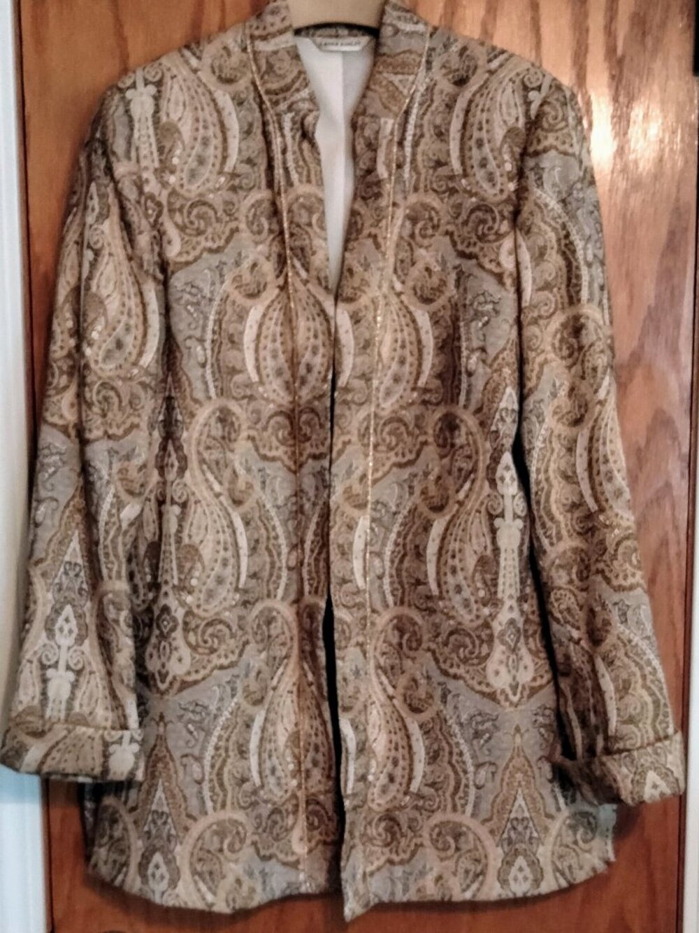 Ladies gold tone brocade jacket & blouse